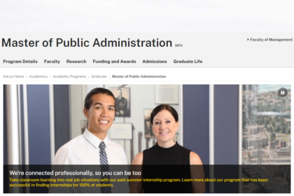 Master of Public Administration at Dalhousie University