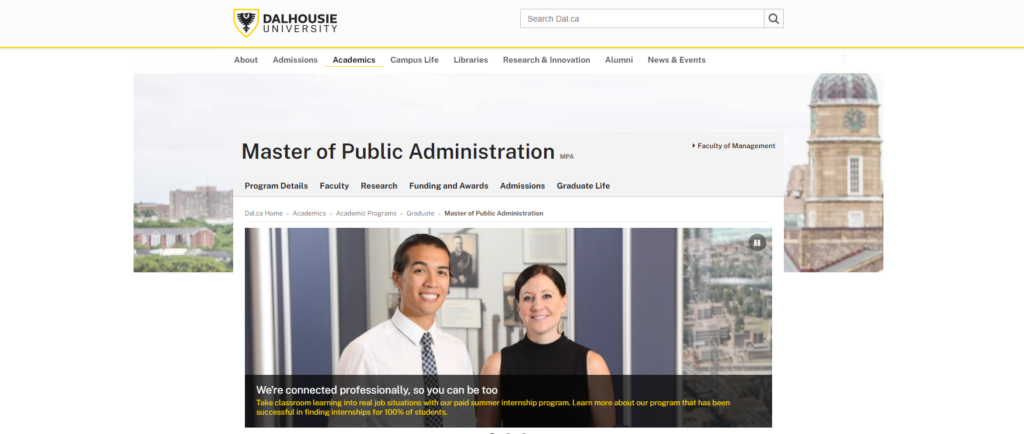 Dalhousie University: Master of Public Administration