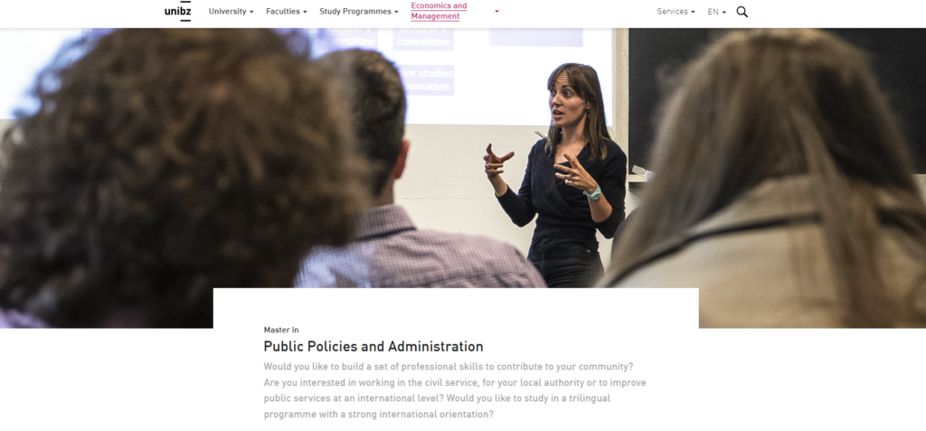 Master in Public Policies and Administration