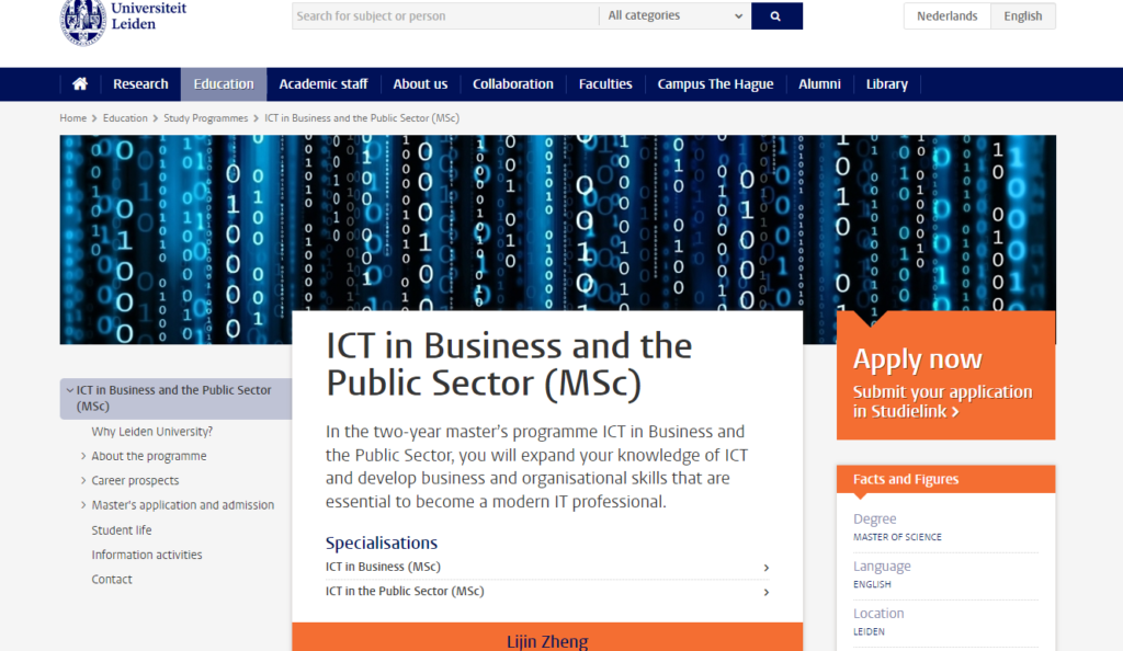 MSC ICT in Business and the Public Sector