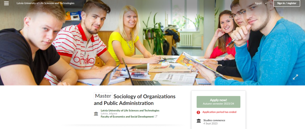 Master in Sociology of Organizations and Public Administration