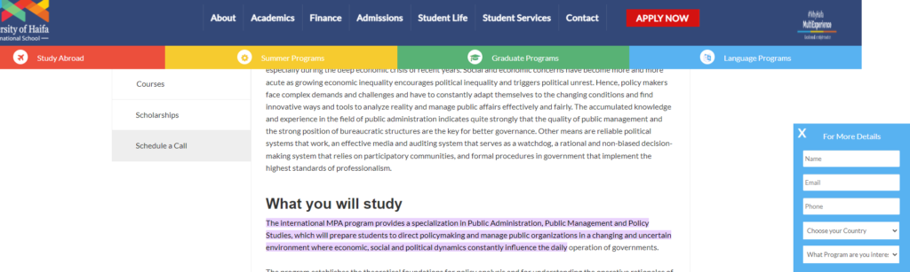 MPA in Public Management and Policy Studies